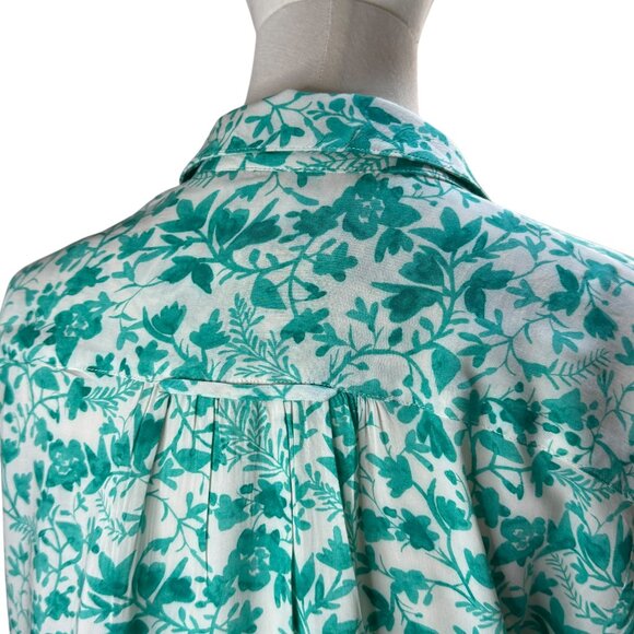 Maeve by Anthropologie Green Floral Print Button-Down Shirt Women’s Size M - Picture 2 of 10